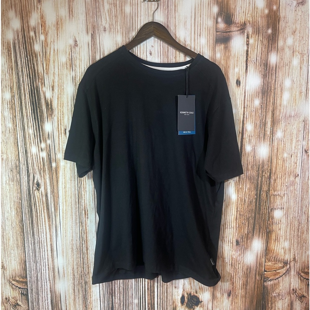 Kenneth Cole New York Men's Black Crew Neck Tee Big & Tall T-Shirt Size 1X NWT